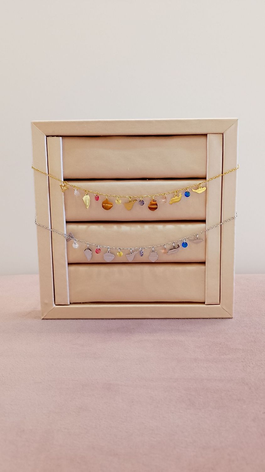 Pulsera islas canarias piedritas ACERO