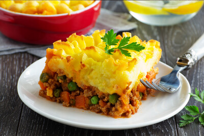 Cottage Pie Topped with Fresh Creamed Potatoes - Individual Portion