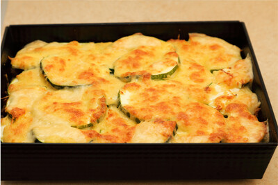 Individual Vegetable Moussaka with Aubergines, Courgettes, Peppers, Mushrooms & Garlic