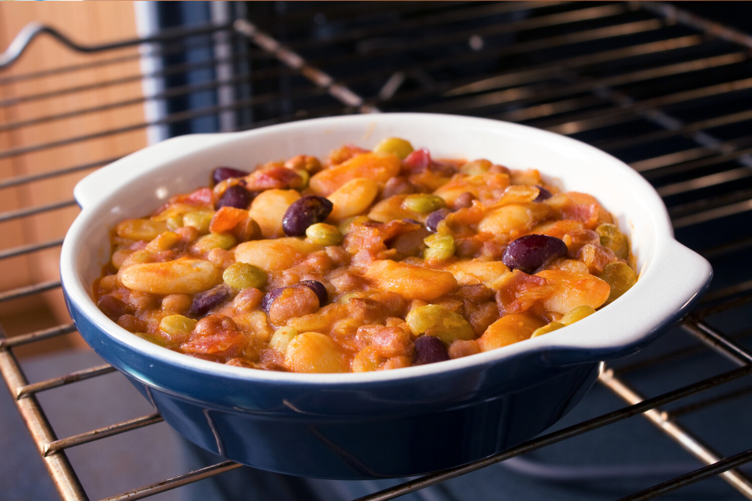 Spicy Bean Casserole with Herb Dumplings -Family size serves 4 -5 portions.