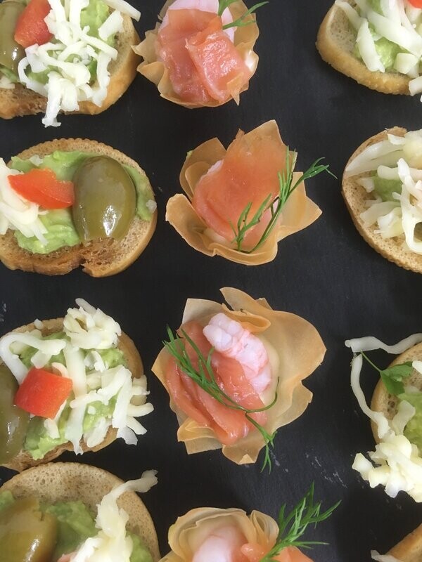 Canapés - A Selection of Hot and Cold canapés for delivery  - priced individual