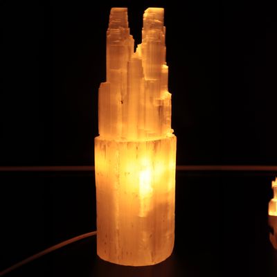 Lampada di Selenite Doppia Montagna - 30cm