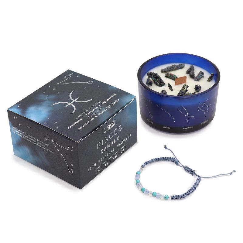 Candela dello Zodiaco con Braccialetto - Pesci