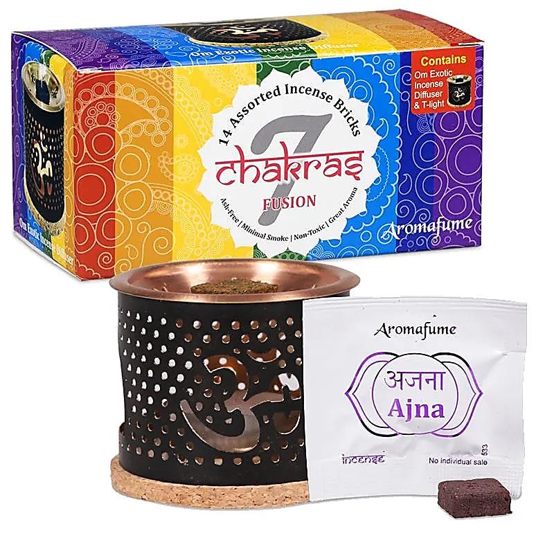Aromafume Chakra Set Campione: Diffusore e 14 Mattoncini di Incenso
