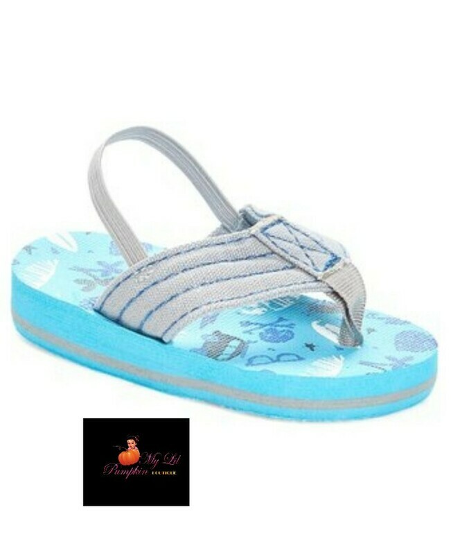 Grey and blue surf boy sandals