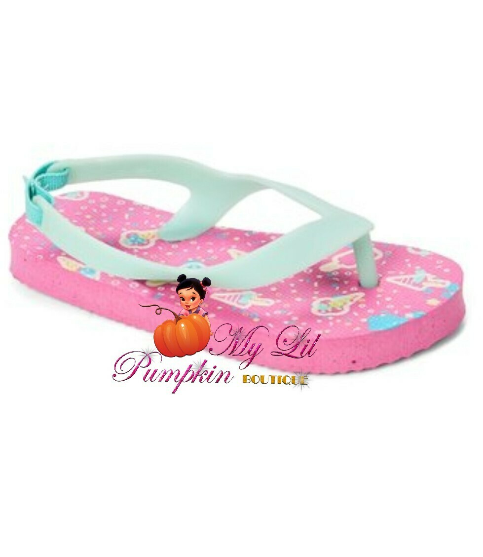 Pink and aqua ice cream flip-flop