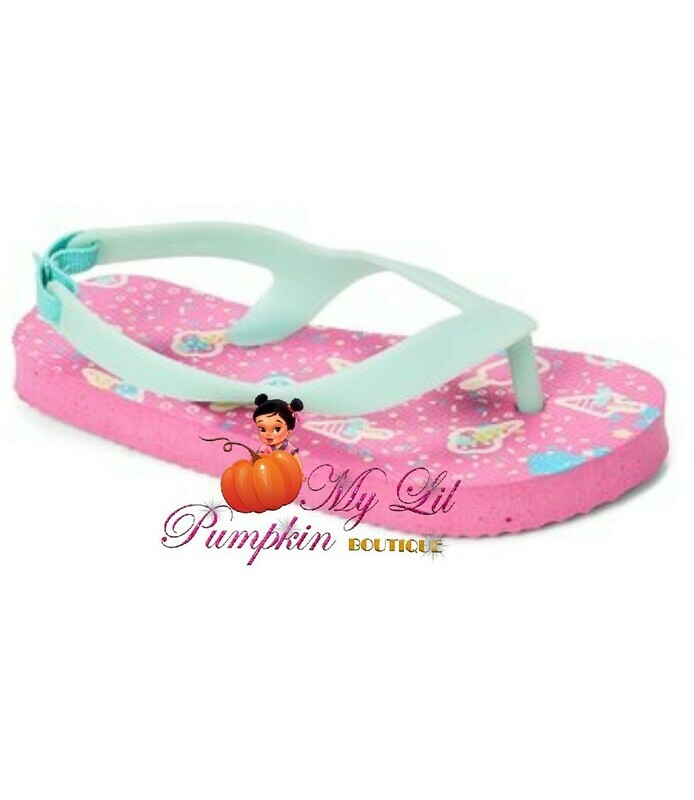 Pink and aqua ice cream flip-flop