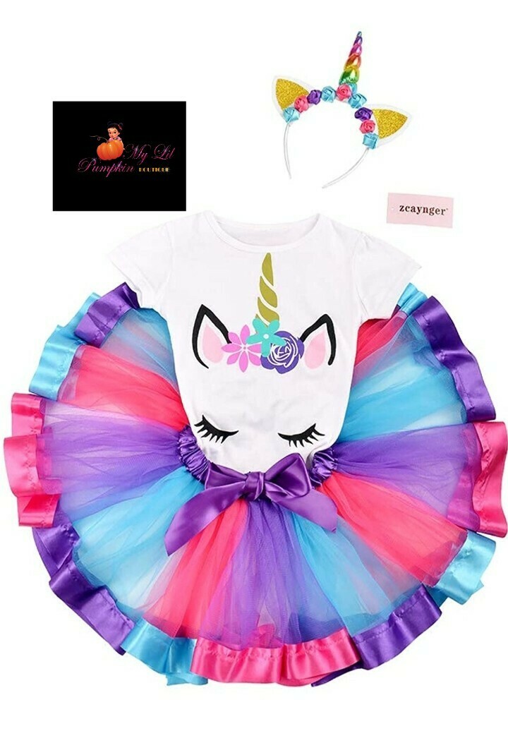 3 piece unicorn birthday tutu sets