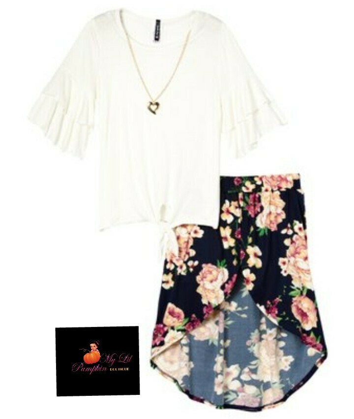 Tie front walk through skirt for big girls