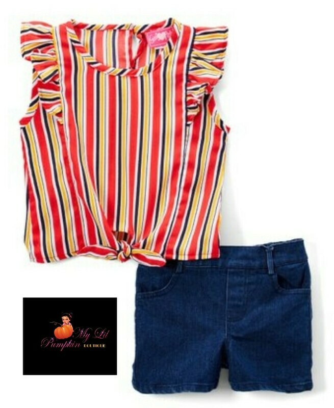 Denim shorts set for big girls