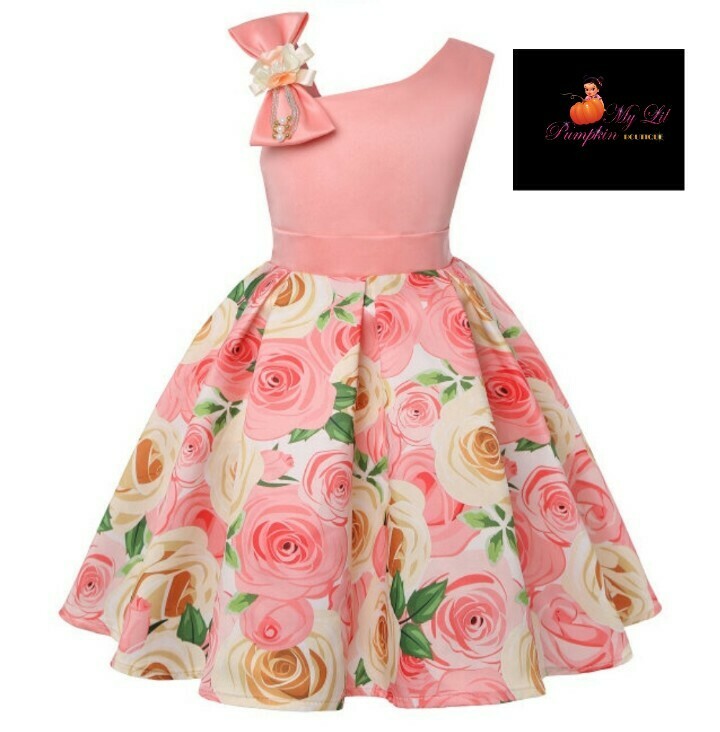 Peach floral dress