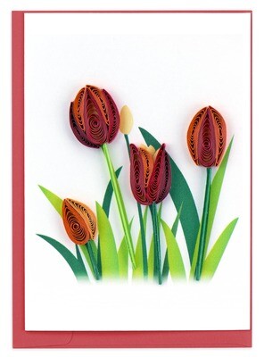 Quilling Card - Red Tulip