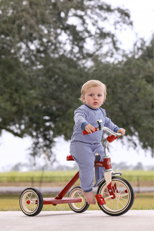 Miller Long Sleeve Romper Blue Stripe