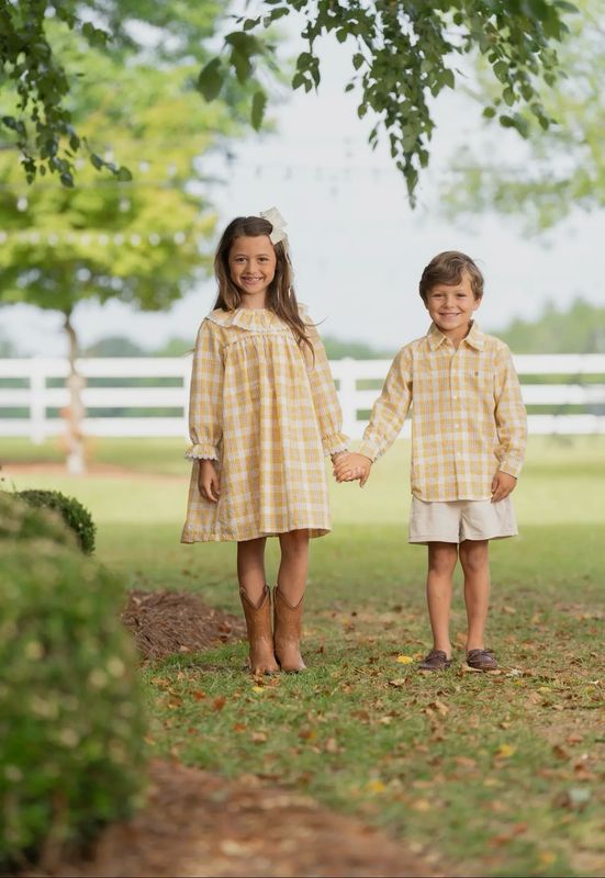 William Mustard Plaid Oxford