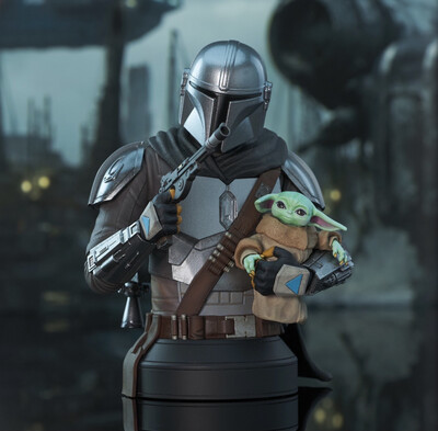 Star Wars Gentle Giant Bust The Mandalorian with Grogu 1/6 Scale 15 Cm