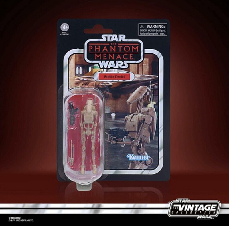 Star Wars The 3'75" Vintage Collection VC78 Battle Droid (The Phantom Menace) inclusing blister case