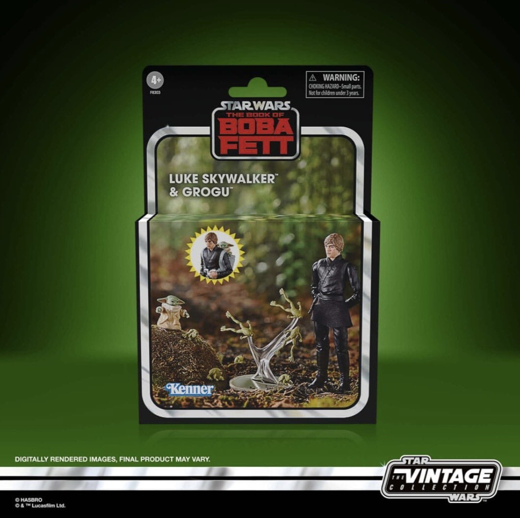 Star Wars The 3’75” Vintage Collection Deluxe Luke Skywalker & Grogu (The Book Of Boba Fett)