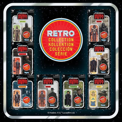 PRE ORDER PREPAYMENT/AANBETALING €10,00 Star Wars The 3’75” Retro Collection - The Book of Boba Fett Wave (7 Stuks/figures)