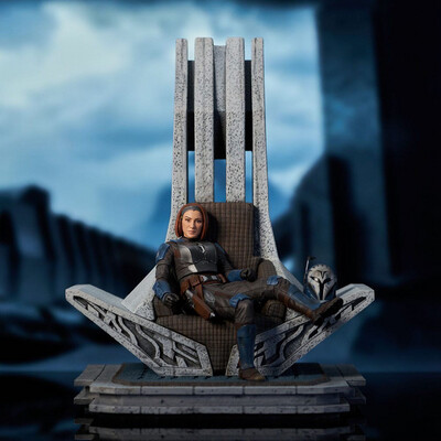 PRE ORDER PREPAYMENT €50,00 Star Wars Gentle Giant Premier Collection Bo-Katan Kryze on Throne 35 cm