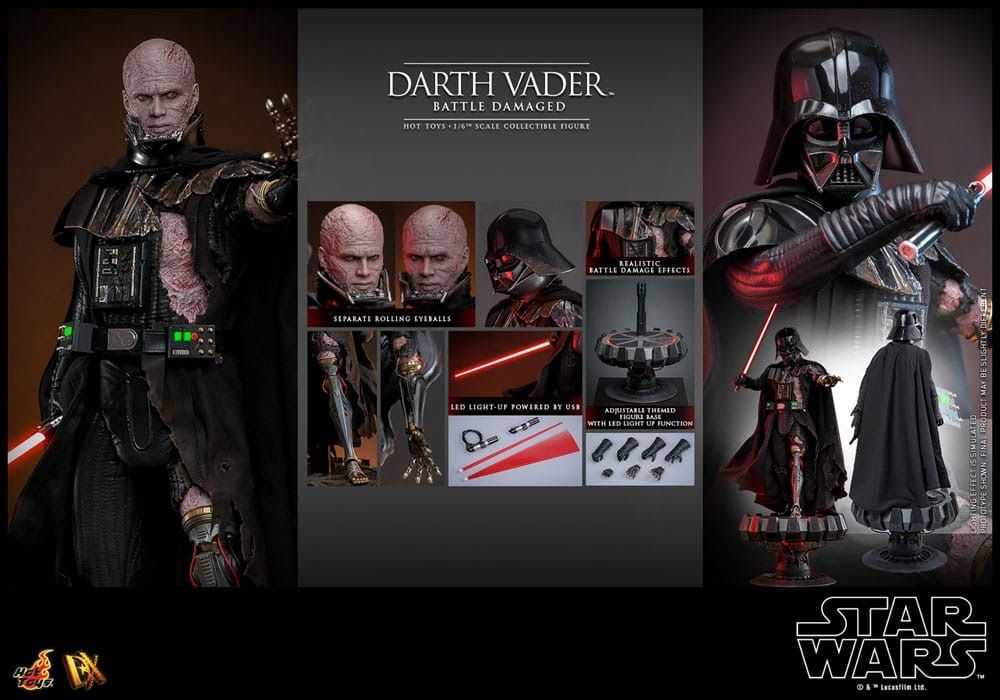 PRE ORDER PREPAYMENTS €50,00 Star Wars Hot Toys Darth Vader Battle Damaged 35 cm 1/6 Scale