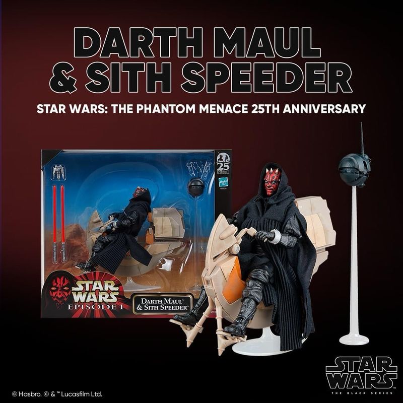 PRE ORDER PREPAYMENT €15,00 Star Wars The 6” Black Series Darth Maul & Speeder SDCC Exclusive 2024