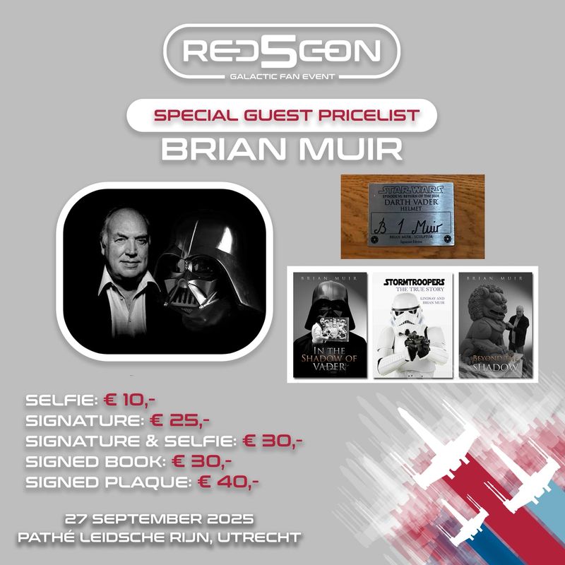 Signature & Selfie with Brian Muir Red5 Con 2025 27 September 10:00 - 17:00