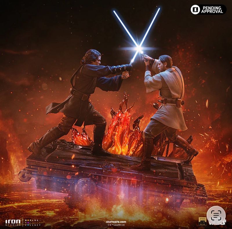 PRE ORDER PREPAYMENT €75,00 Star Wars Iron Studios Anakin Skywalker vs Obi-Wan Kenobi 20th Anniversary ROTS Art Scale 1/10