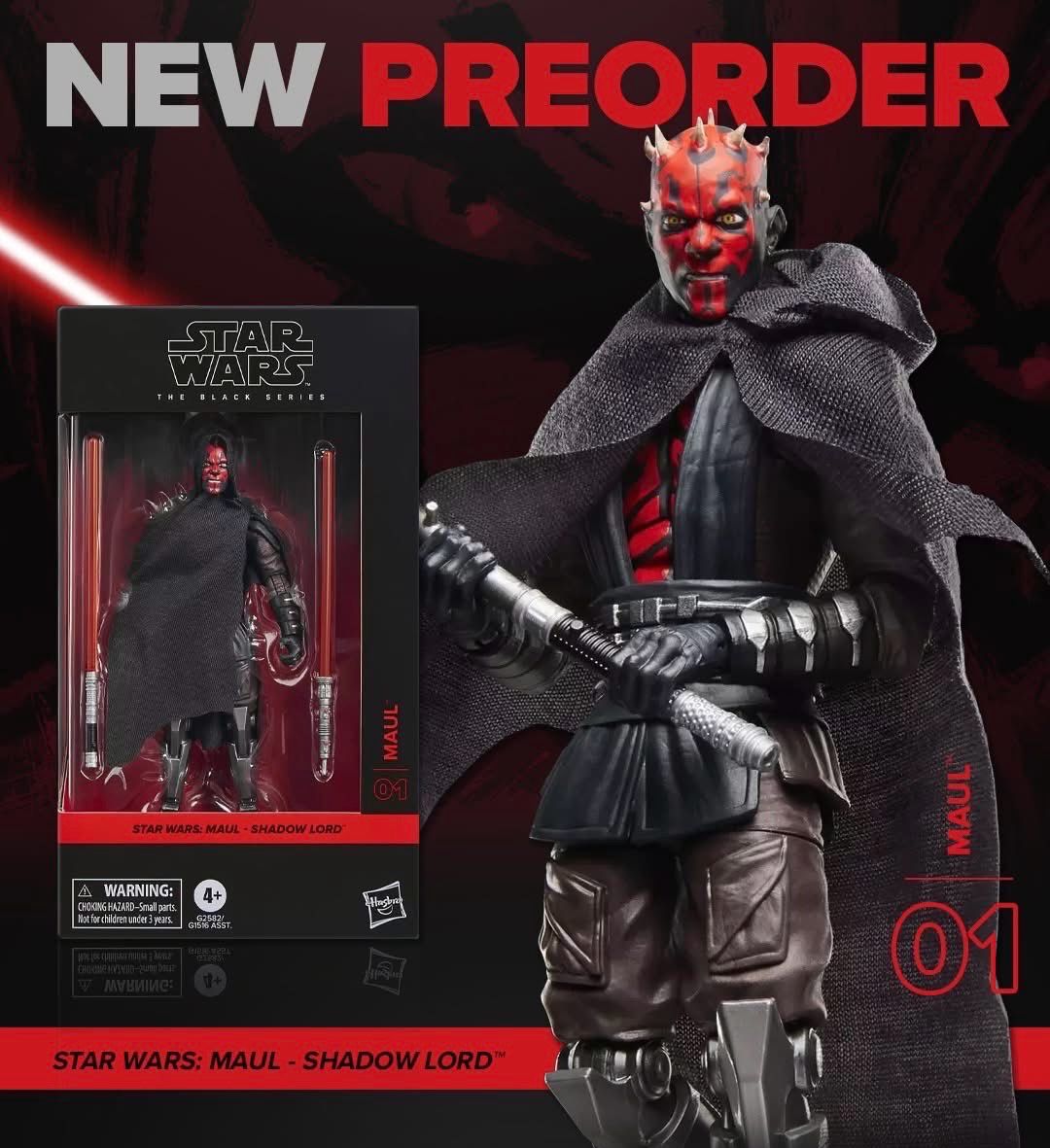 PRE ORDER PREPAYMENT €5,00 Star Wars The Black Series #01 Maul (Maul: Shadow Lord) 15cm/6”