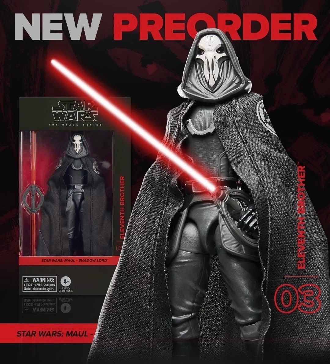 PRE ORDER PREPAYMENT €5,00 Star Wars The Black Series #03 Eleventh Brother (Maul: Shadow Lord) 15cm/6”