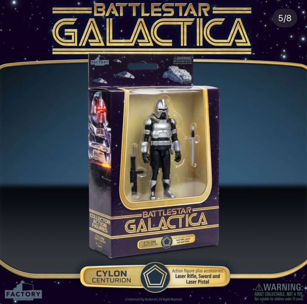 PRE ORDER PREPAYMENT €5,00 Battlestar Galactica Cylon Centurion (Silver) 10cm