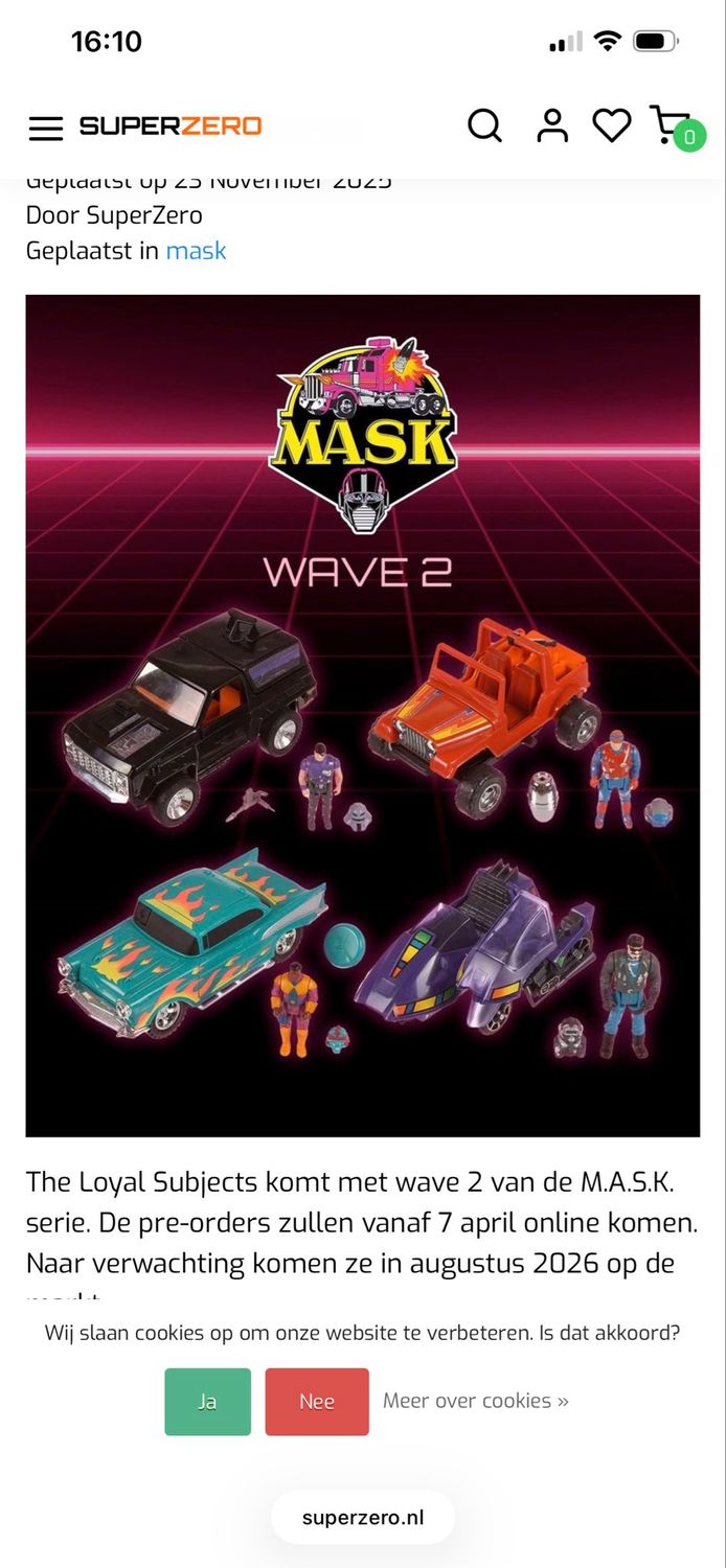 PRE ORDER PREPAYMENT €100,00 M.A.S.K. Wave 2 Vehicles 4 pcs (Gator, AAV, Hurricane & SSC)