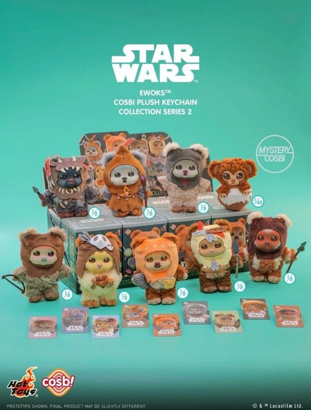 Star Wars Ewok Cosbi Plush Keychain Collection Series 2 Mystery Box