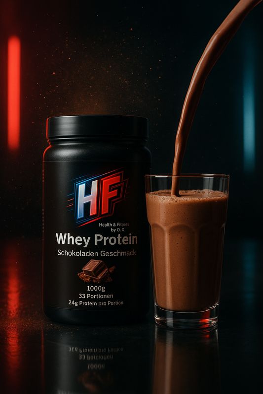 HF Premium Whey Protein Schokolade 98% Molkeneiweiß für Muskelaufbau & Regeneration - Zuckerfrei mit Beta-Carotin