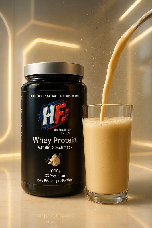 HF Premium Whey Protein Vanille 98% Molkeneiweiß für Muskelaufbau & Regeneration - Zuckerfrei mit Beta-Carotin
