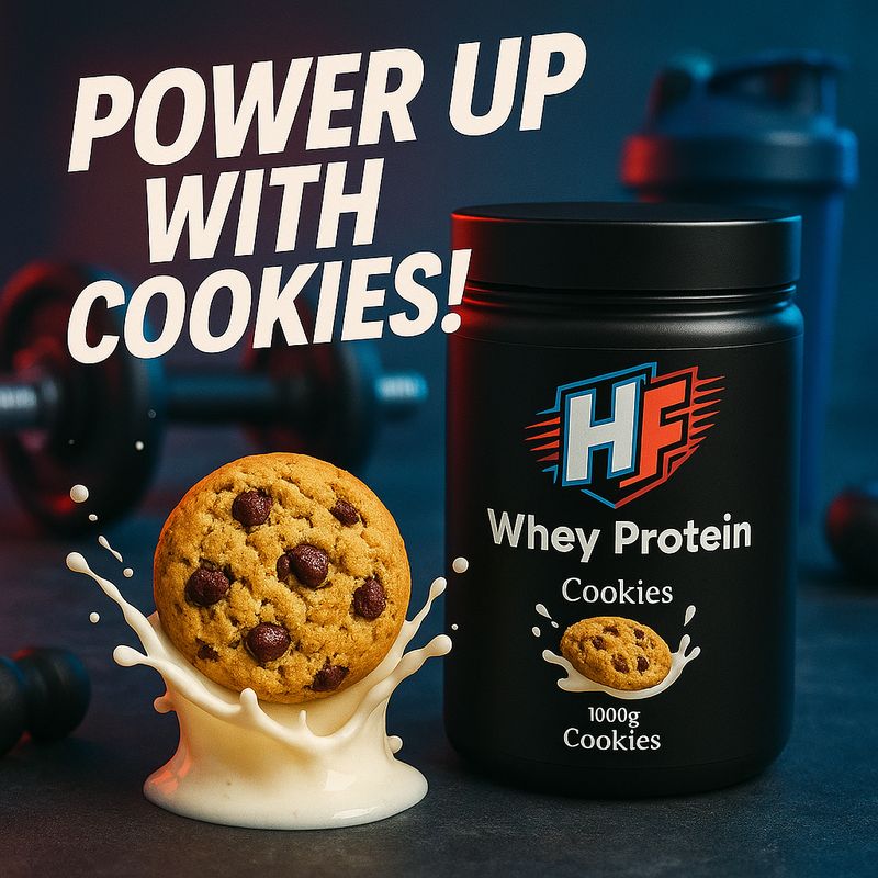 HF Premium Whey Protein Cookies 98% Molkeneiweiß für Muskelaufbau & Regeneration - Zuckerfrei mit Beta-Carotin