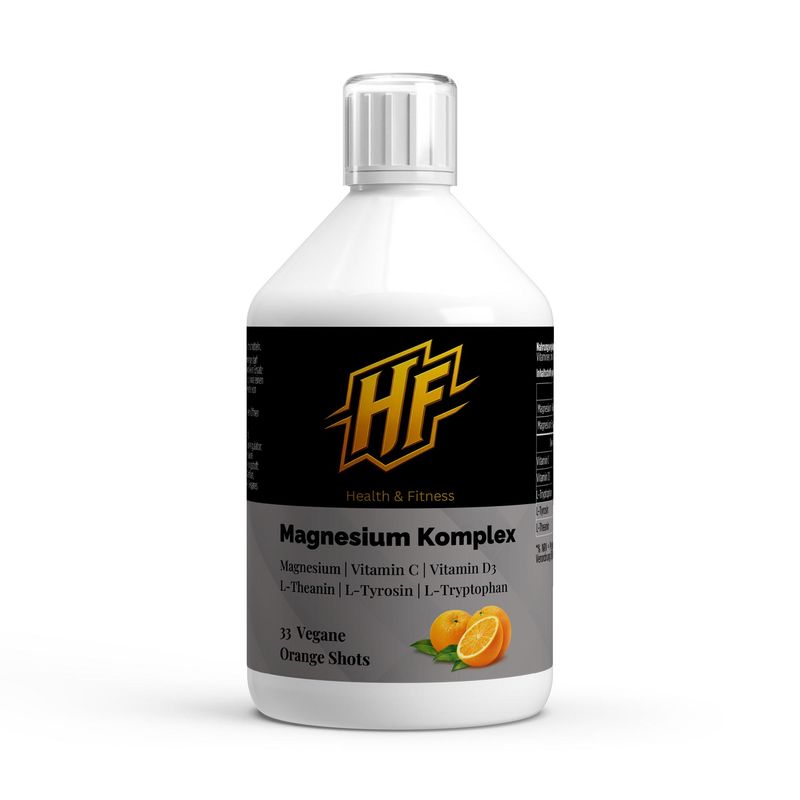 HF Health & Fitness Magnesium Komplex – 33 Vegane Orange Shots mit Magnesiumgluconat & Vitamin C HF Health & Fitness Magnesium Komplex – 33 Vegane Orange Shots mit Magnesiumgluconat & Vitamin C