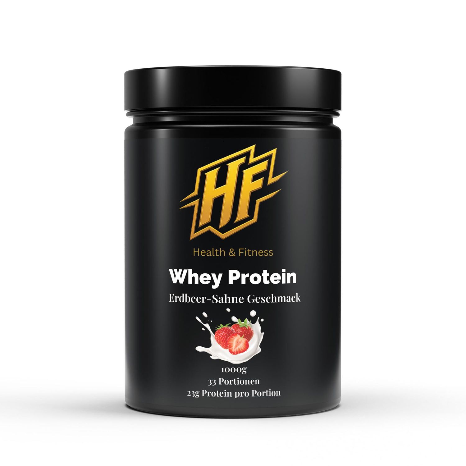 HF Premium Whey Protein Erdbeere 98% Molkeneiweiß für Muskelaufbau & Regeneration - Zuckerfrei mit Beta-Carotin