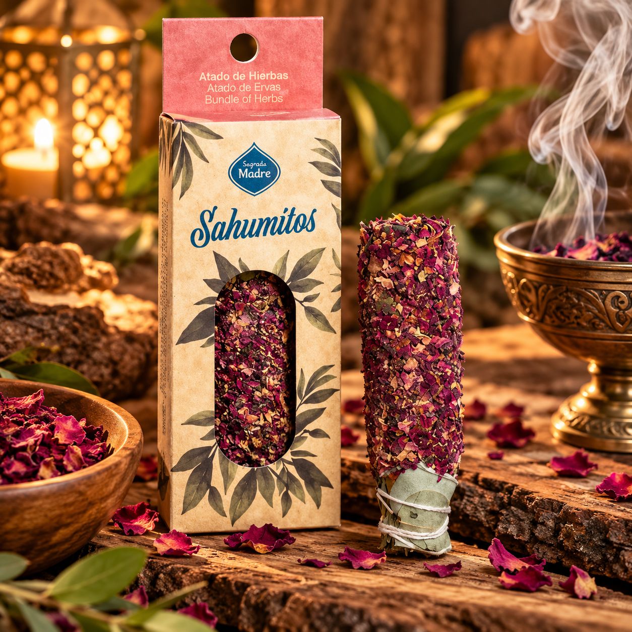 Sagrada Madre Sahumitos – Kräuter-Räucherbündel mit Rosen