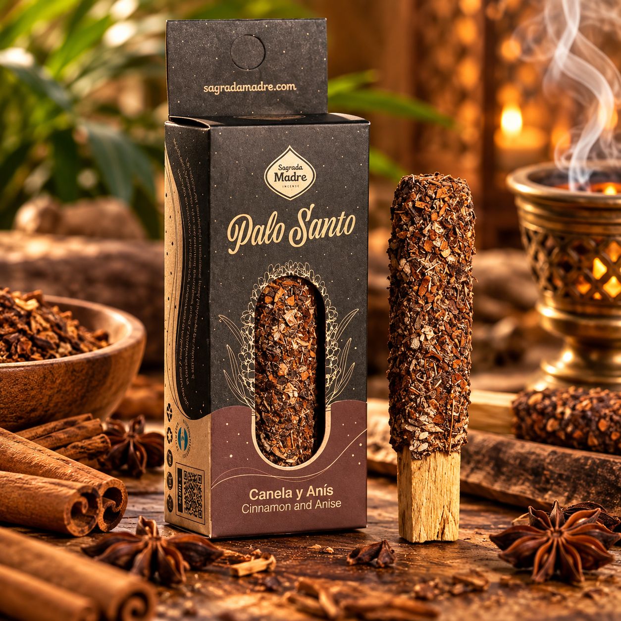 Sagrada Madre Palo Santo Stäbchen mit Zimt & Anis