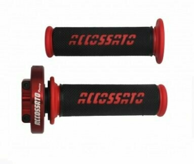 ACCOSSATO QUICK ACTION THROTTLE WITH CABLES, Colour: Red, Cables: GSXR 600 & 750 K6-L0 SU007