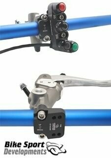 BSD Suzuki GSXR600/750/1000 up to 2016 - 4 way Brake clamp mount - race bike RHS - Stop/Run Mode Up, Mode Down , Start, Master cylinder type: 32mm in-line bolts - standard master cylinder