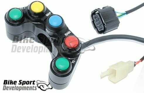 BSD Yamaha R6 2018 YEC kit, Left side 5 way handlebar switch, TC+ , MAP, PIT, RAIN , TC-