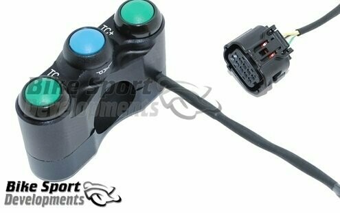 BSD Yamaha R6 2017> 3 button race bike handlebar switch, LHS   TC+ , Lap , TC-