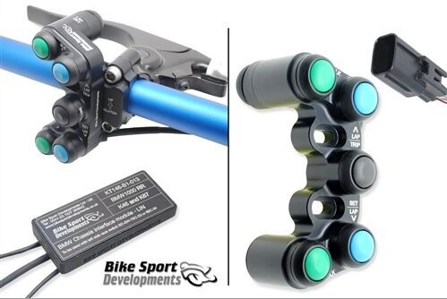 BSD - BMW 1000RR K67 2019 onwards - 7 way 'Type C' Clutch mount - race bike left handlebar switch assembly plus LIN / GPS interface module
