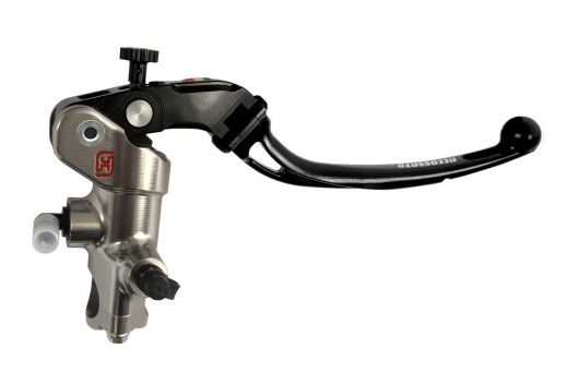 ACCOSSATO MASTER CYLINDER - CNC - NICKEL FOLDING LEVER; 19mm BORE 18, 19 or 20 RATIO ACCOSSATO MASTER CYLINDER - CNC - NICKEL FOLDING LEVER; 19mm BORE 18, 19 or 20 RATIO