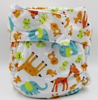 Soft backed reusable diaper - safari