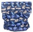 Soft backed reusable diaper - sharks &amp; whales