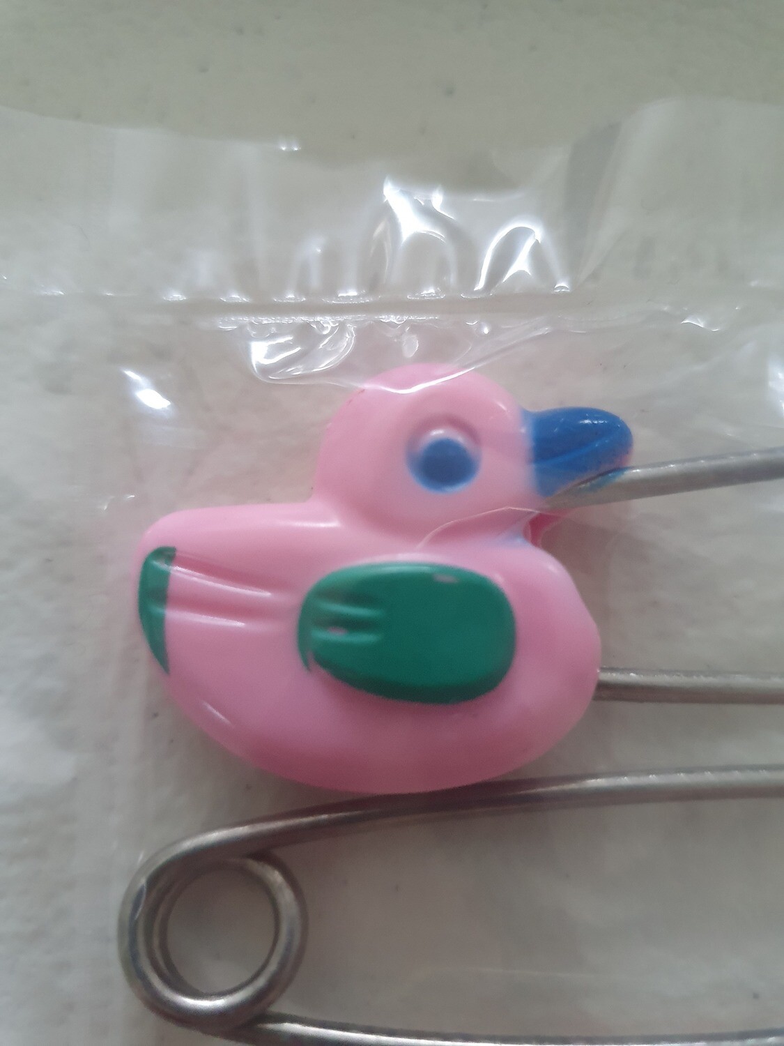 Diaper Pins - Ducks - Pink with mint wings