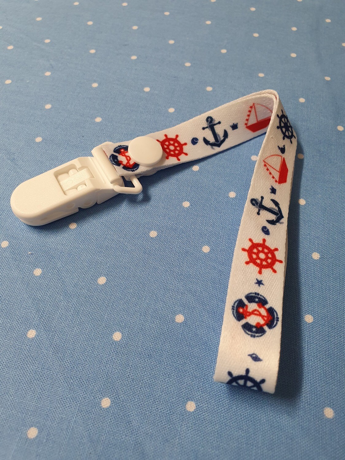 Pacifier Clip - Material - Nautical