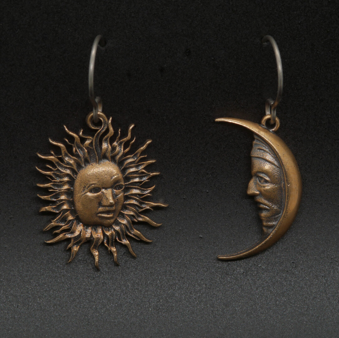 Sun&Moon Earring Bronze